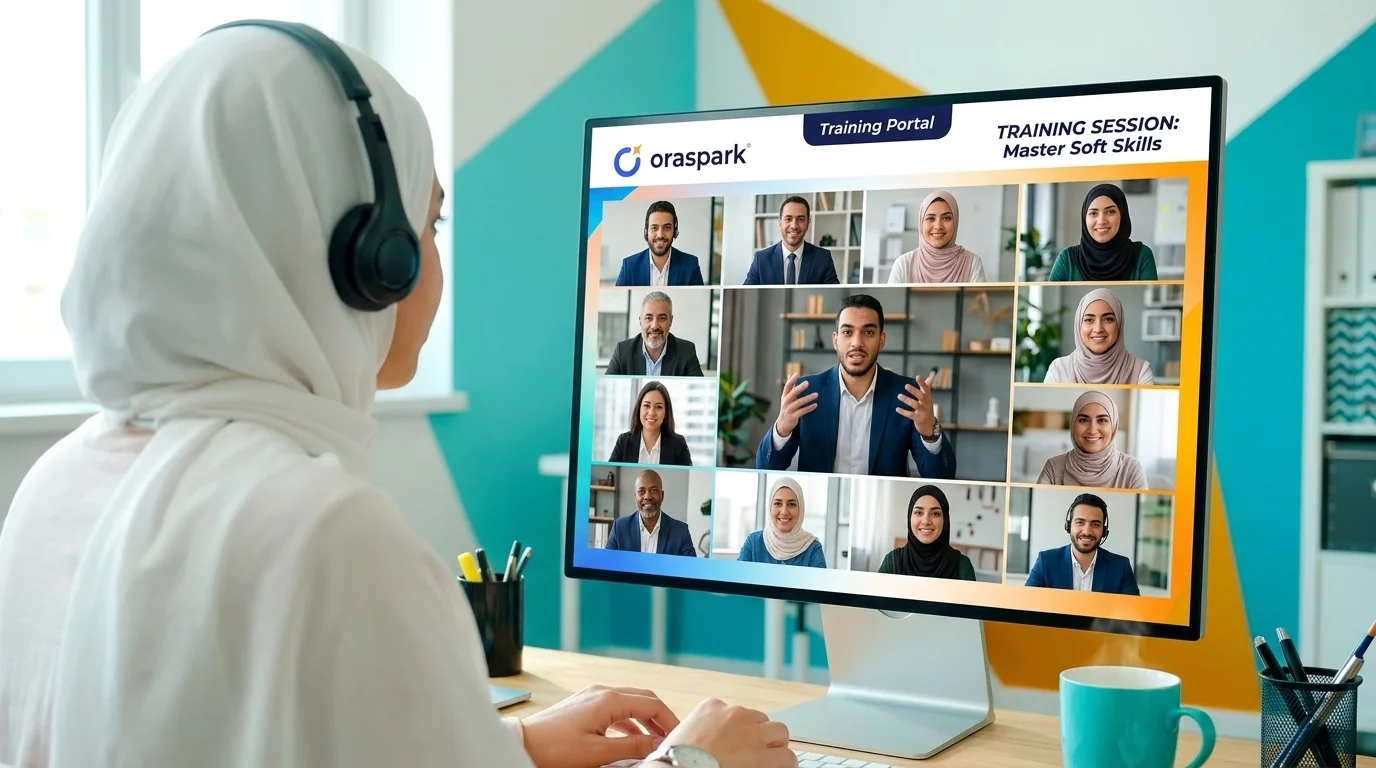 Candidates participating in a bright real-time class session